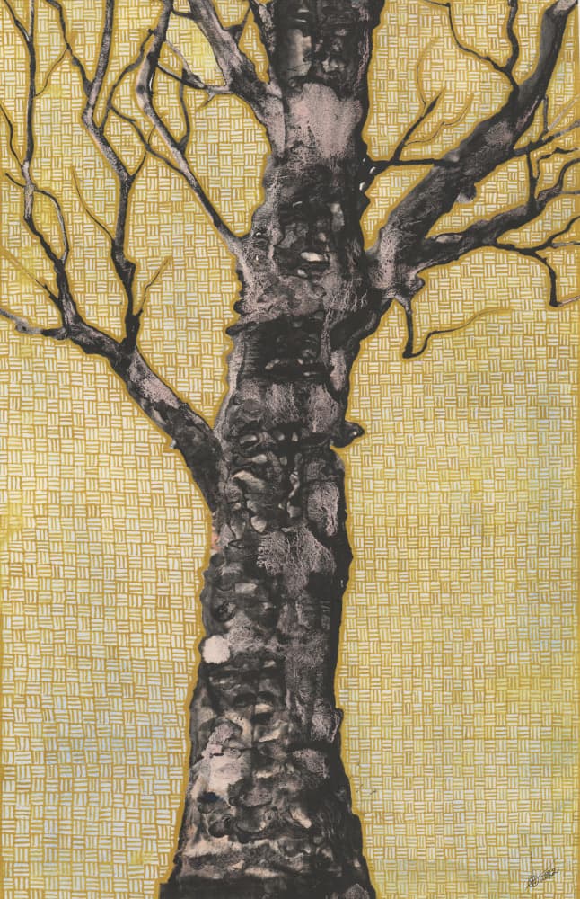 Bare Tree on Gold by Alex Walsh — canvas wall art