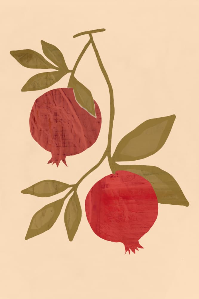 Vibrant Pomegranate Harvest by cartissi — canvas wall art