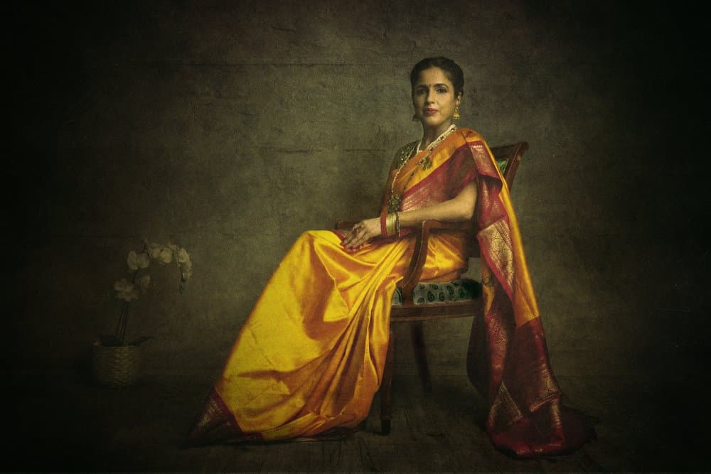 Elegant Sari Portrait by Srikanth Gumma — canvas wall art