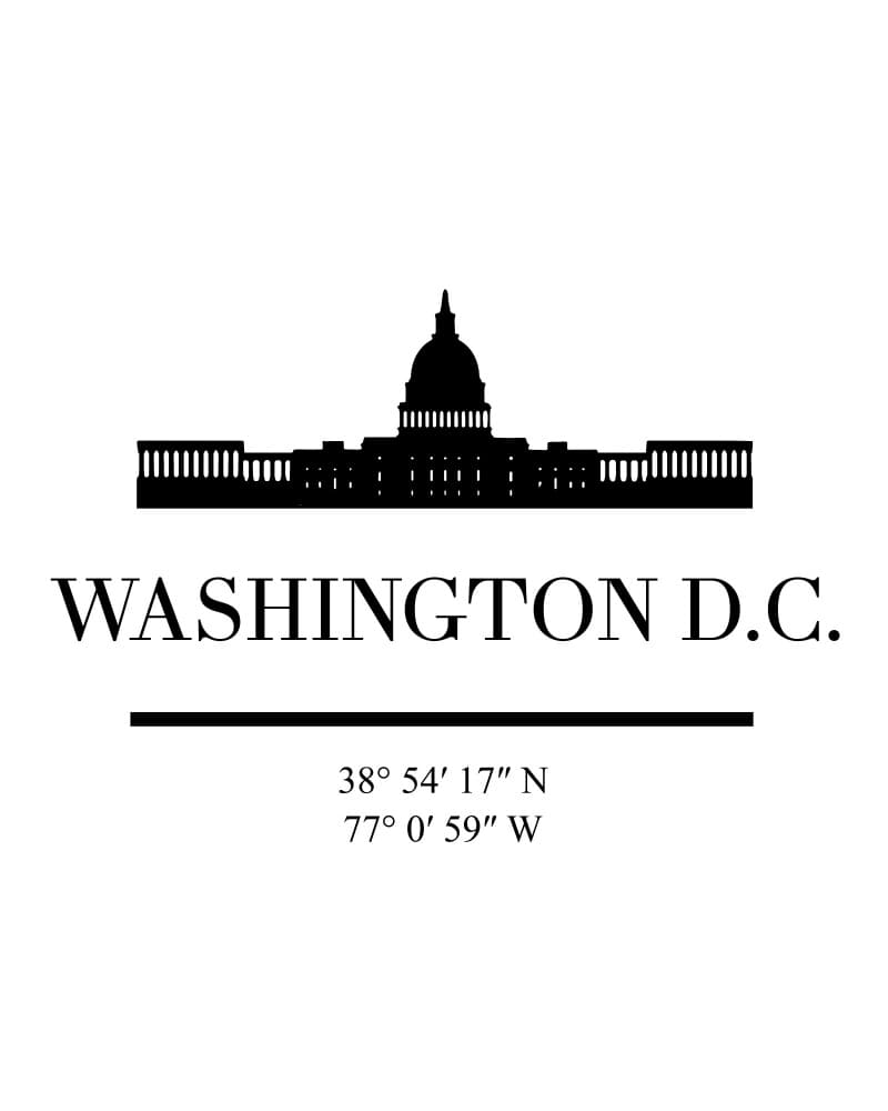 Washington D.C. Capitol Silhouette by Emiliano Deificus — canvas wall art