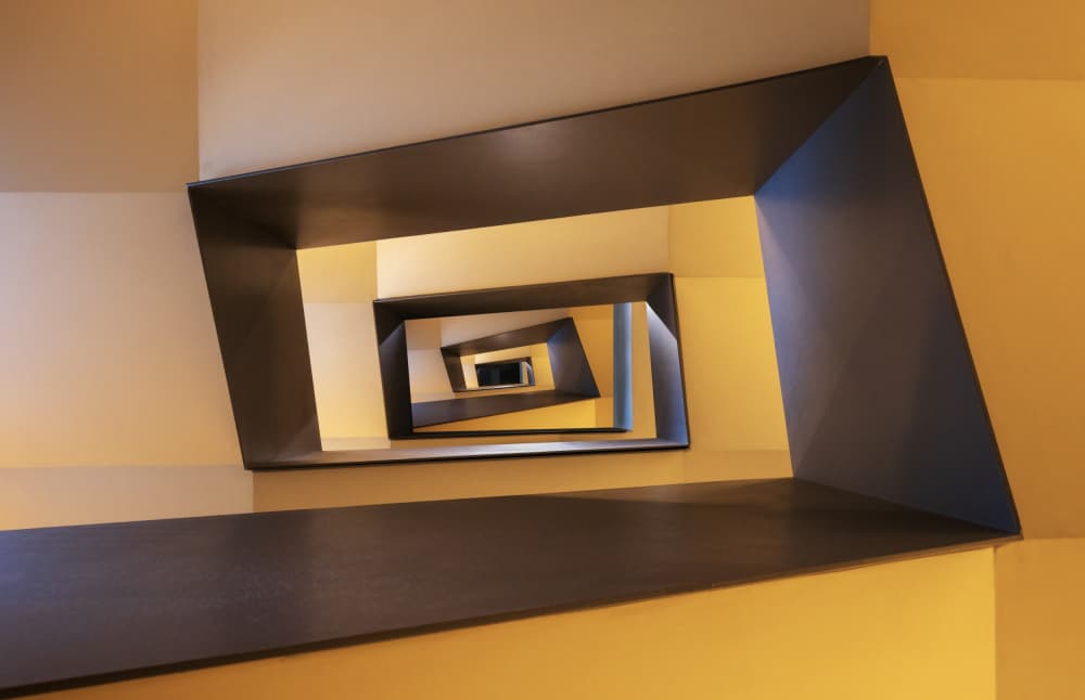 Twisting Geometric Corridor by Marc van Oostrum — canvas wall art