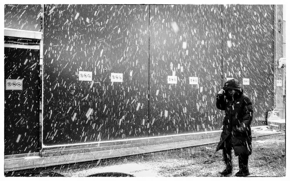 Snowy Urban Solitude by Parole Kim — canvas wall art