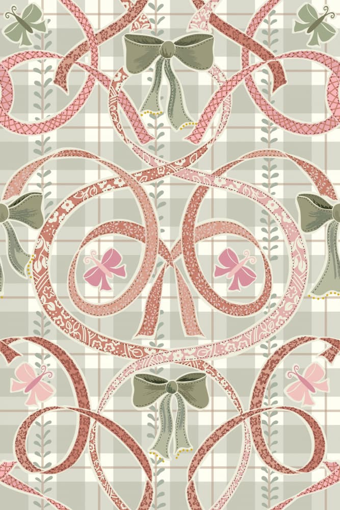 Vintage Ribbon Butterfly Pattern
