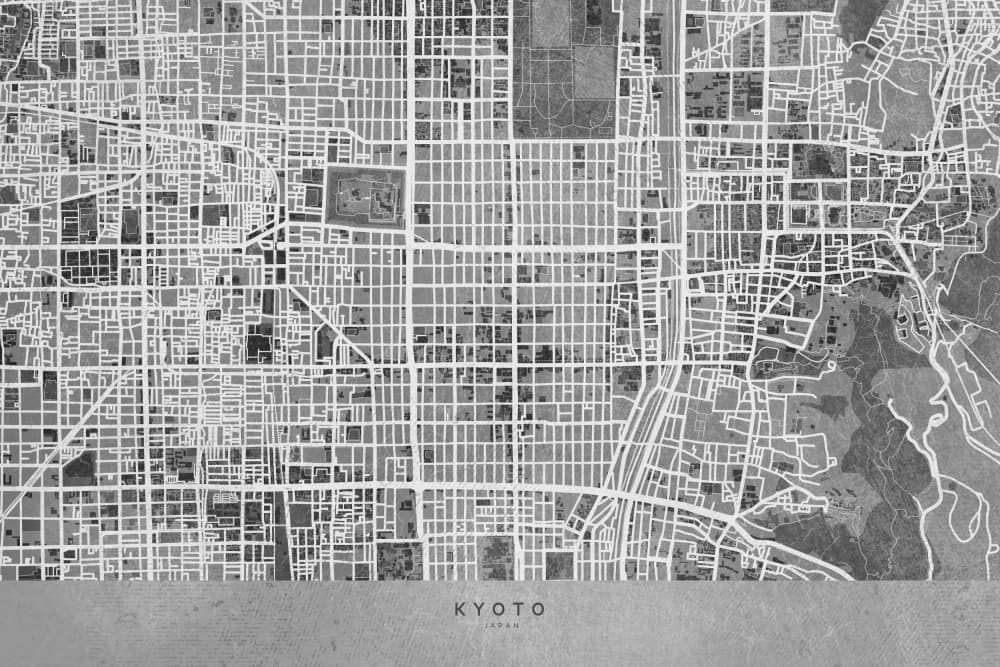 Kyoto Urban Grid by Rosana Laiz Blursbyai — canvas wall art