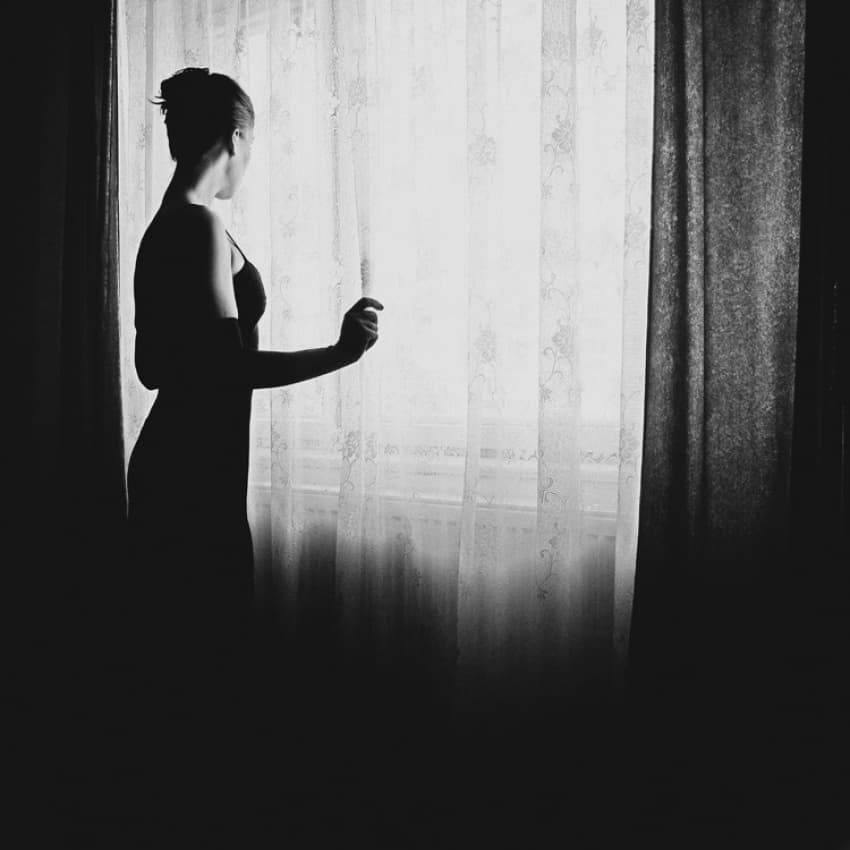 Quiet Window Silhouette by S.C. — canvas wall art