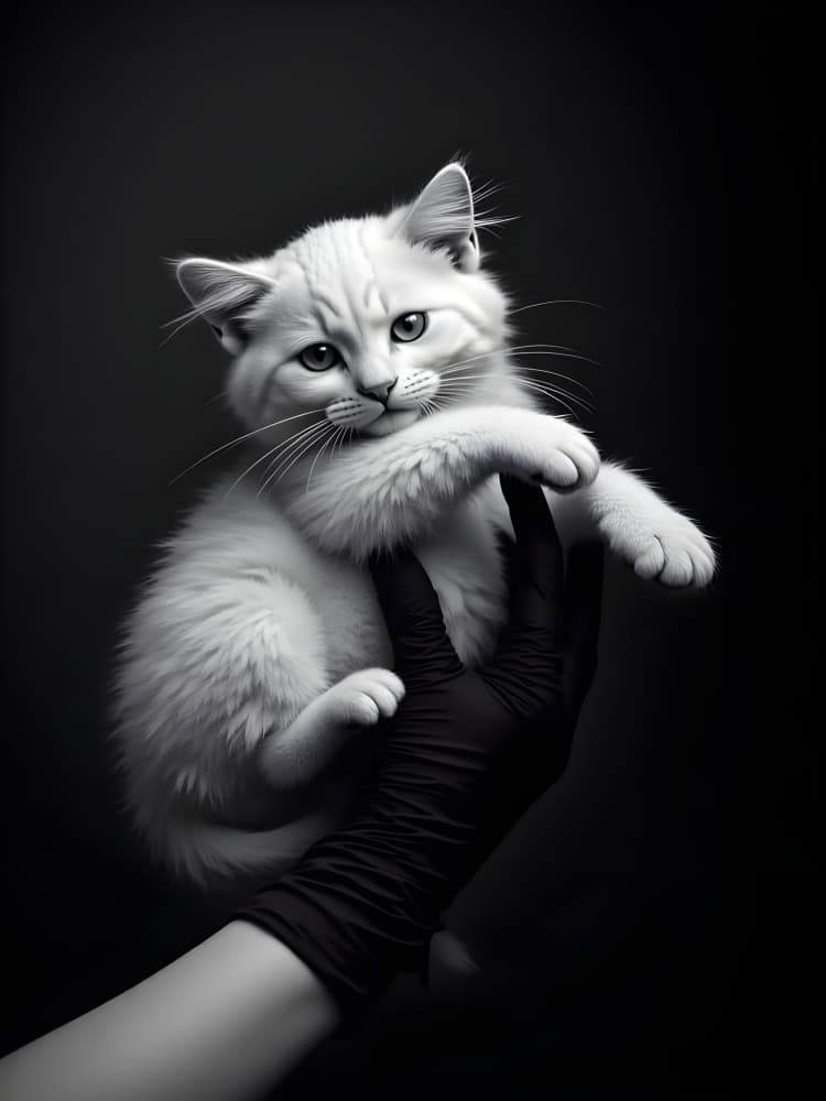 Adorable White Kitten by Josie George — canvas wall art