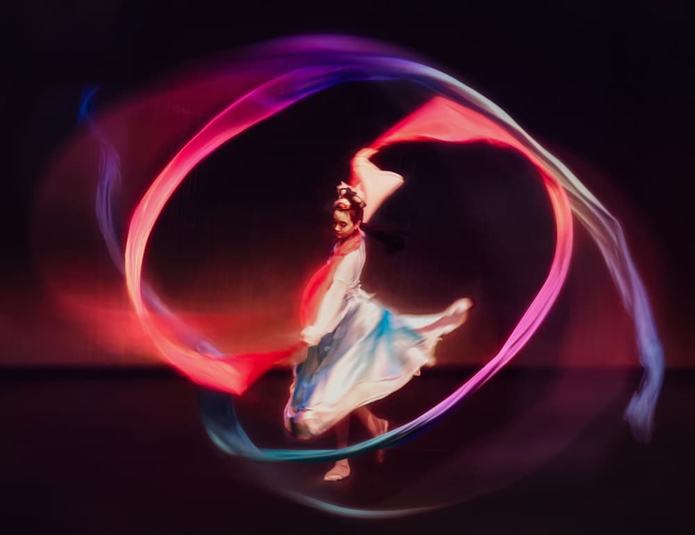 Dynamic Ribbon Dance by Mia Meng — canvas wall art