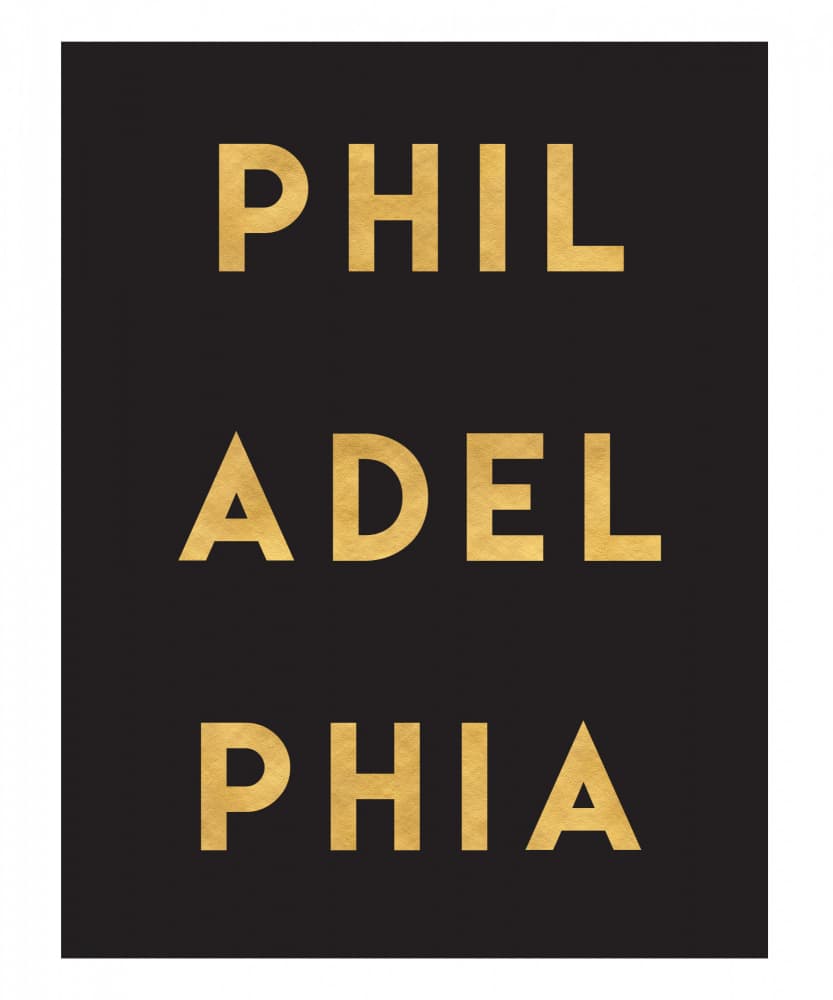 Philadelphia Gold Text by Emiliano Deificus — canvas wall art
