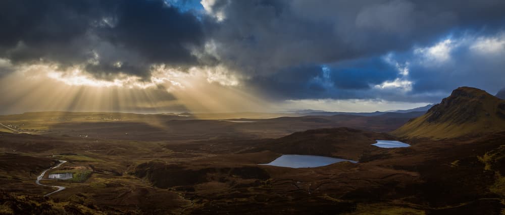 Dramatic Highland Sunbeams by Adrian Popan — canvas wall art