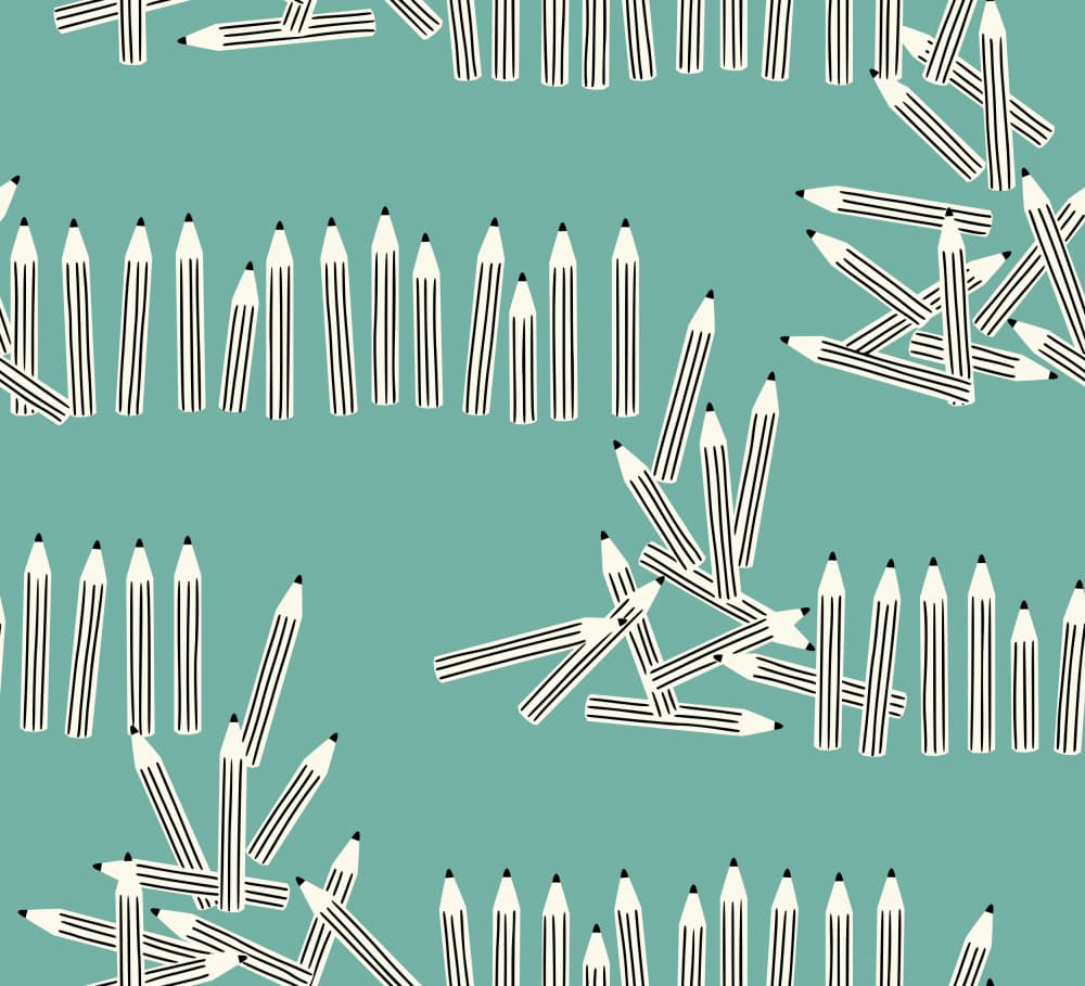 Striped Pencils Pattern by Annick — canvas wall art