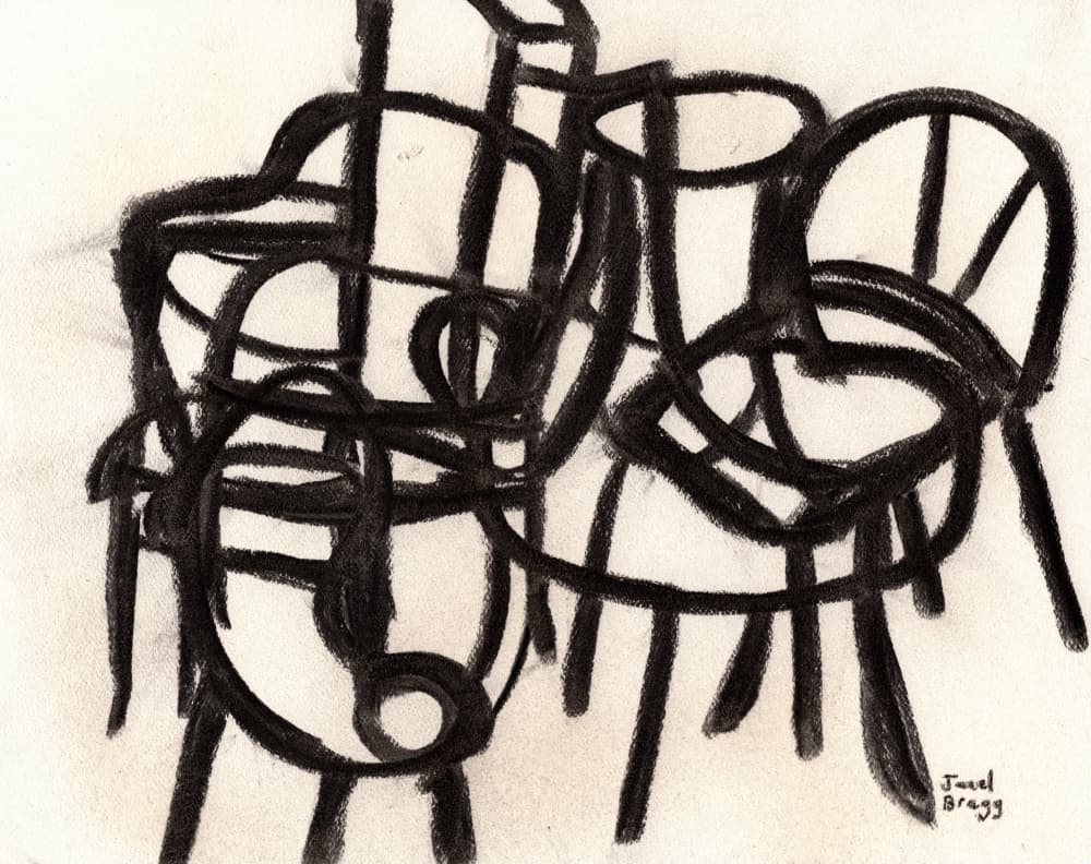 Deconstructed Chair Sketch by Janel Bragg — canvas wall art