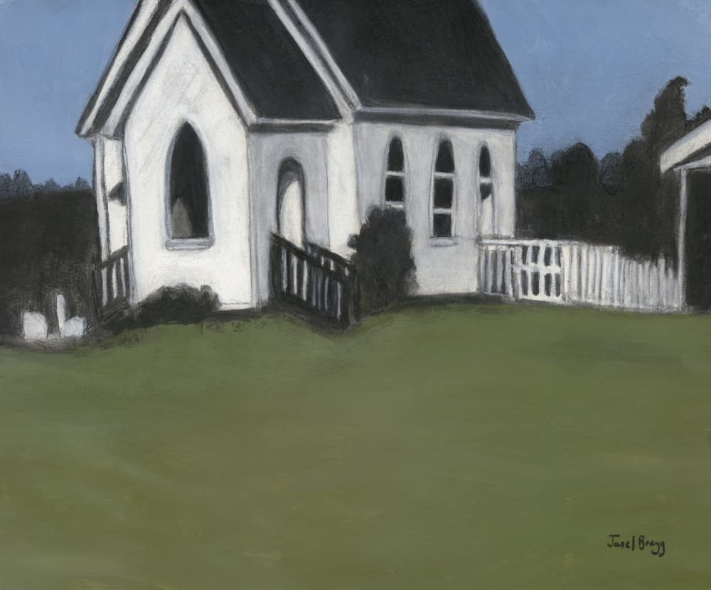 White Country Church by Janel Bragg — canvas wall art