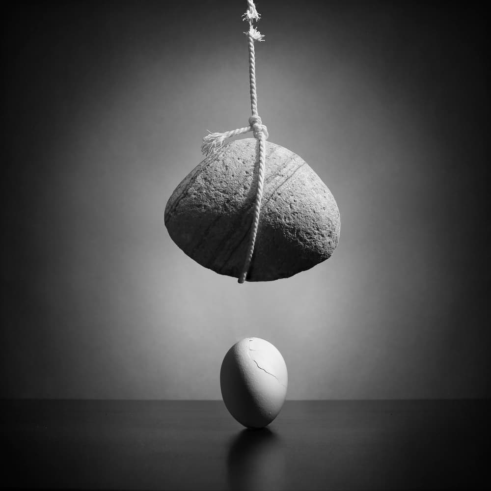 Rock Egg Tension by Victoria Glinka — canvas wall art