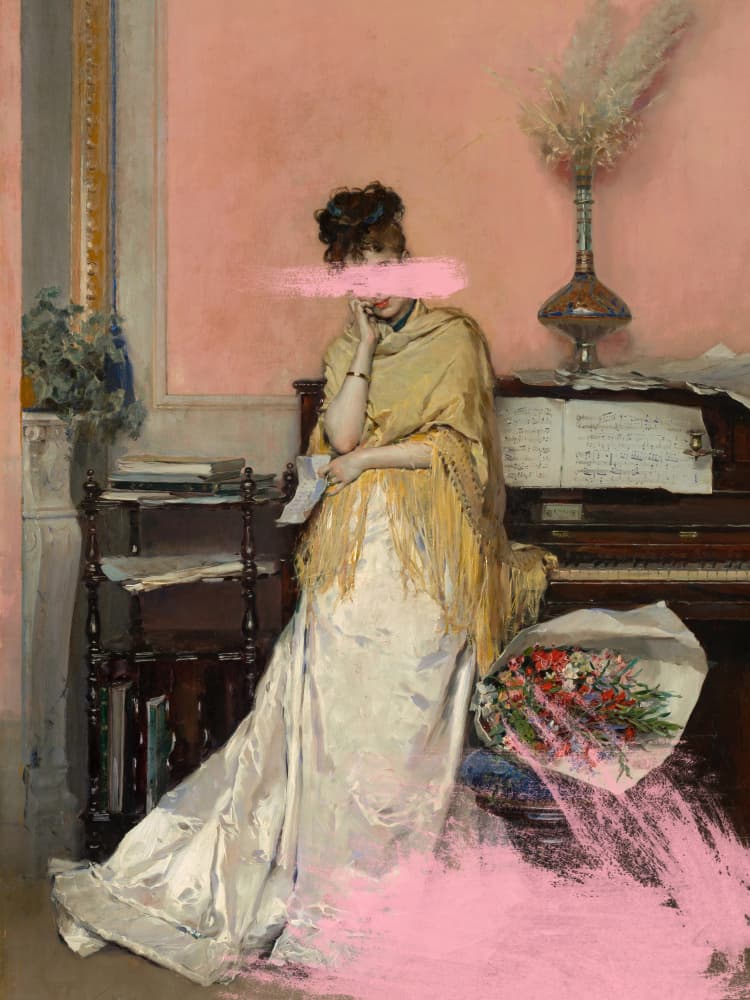 Melancholy Pink Lady by Talitha McQueen — canvas wall art