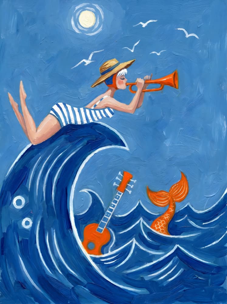 Ocean Wave Music by HUGO — canvas wall art