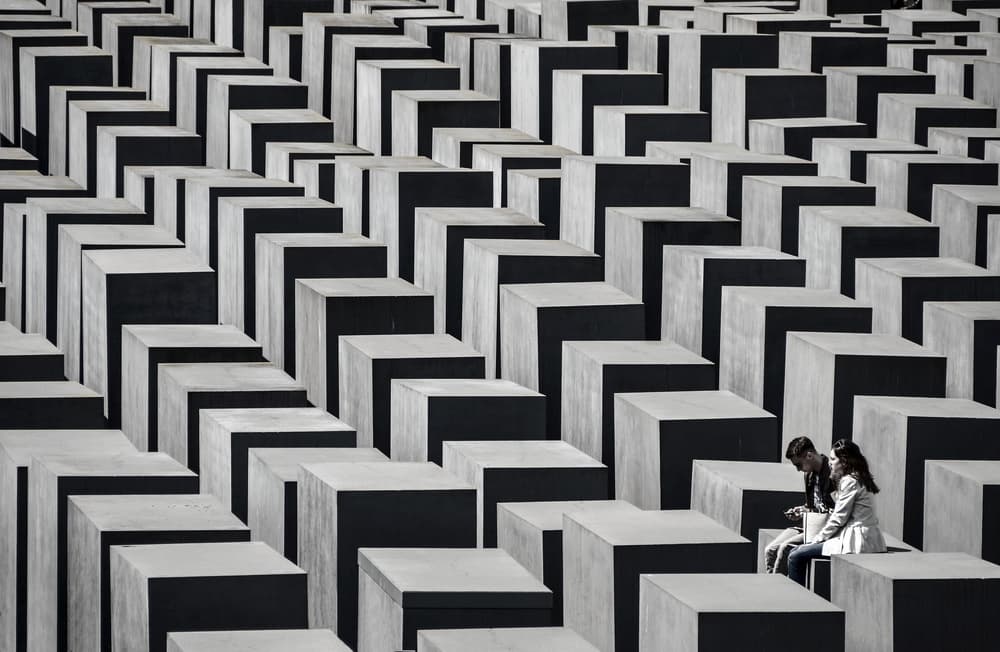 Geometric Concrete Shadows by Renate Reichert — canvas wall art