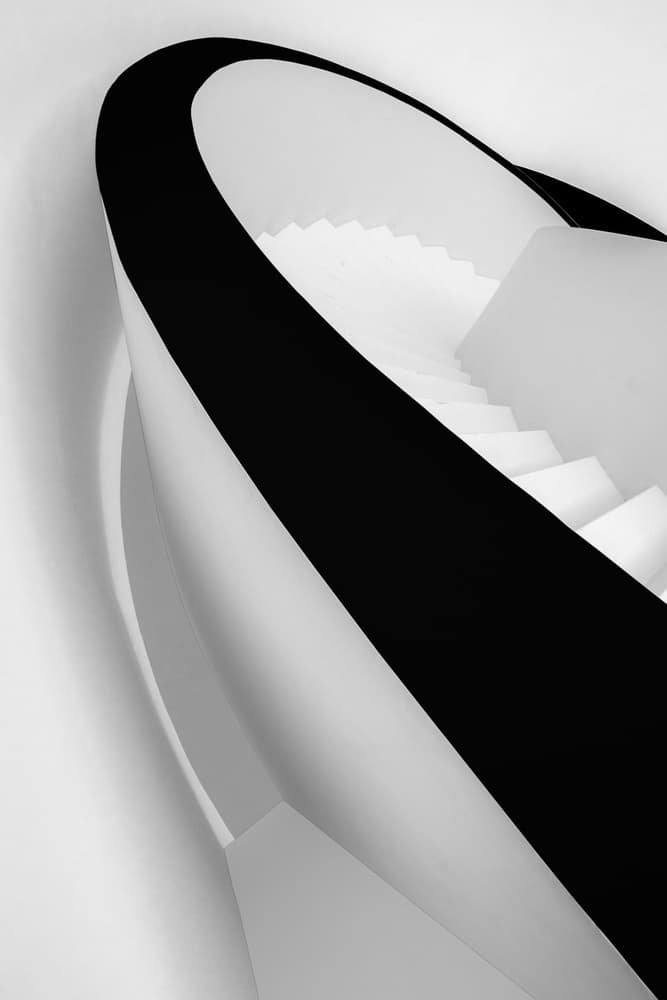 Modern Monochrome Staircase by João Castro — canvas wall art