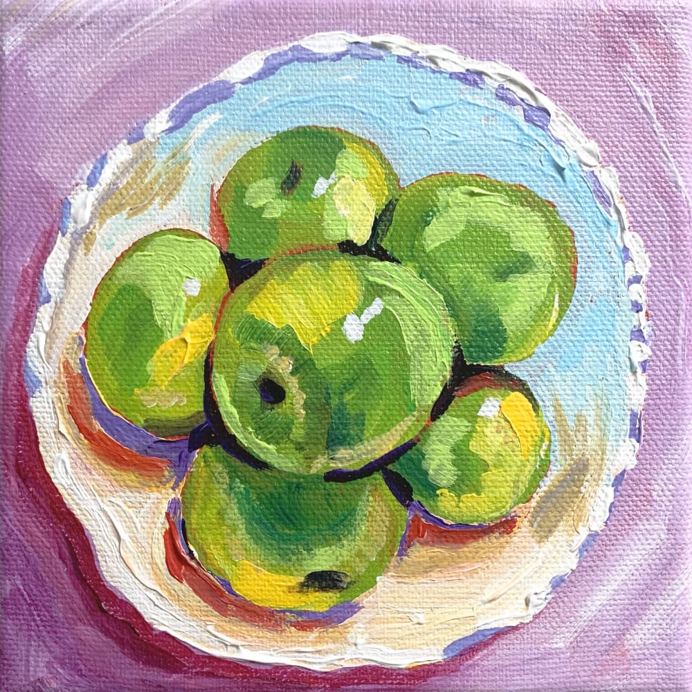 Green Apples Still Life by Pauline Wegman | Key and Sea Creative — canvas wall art
