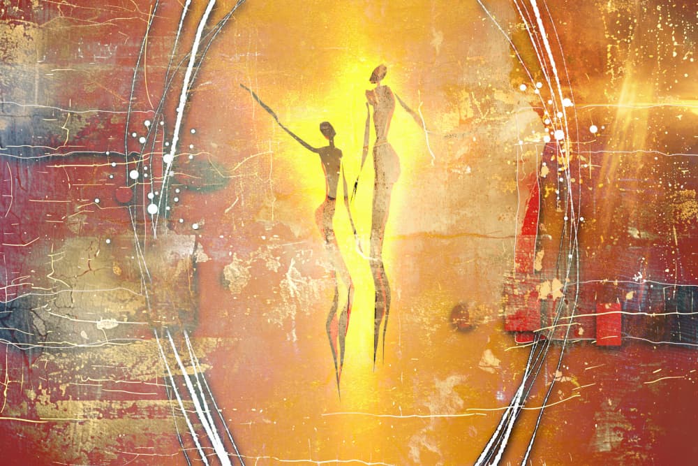 Radiant African Figures by Rafal Kulik — canvas wall art