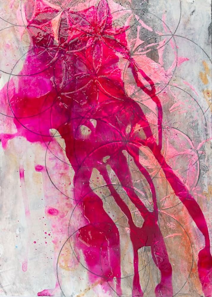 Vibrant Pink Geometry by Deb Chaney — canvas wall art