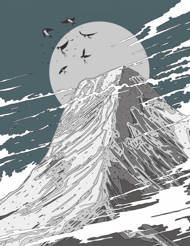 Moonlit Mountain Flight by Nicholas — canvas wall art