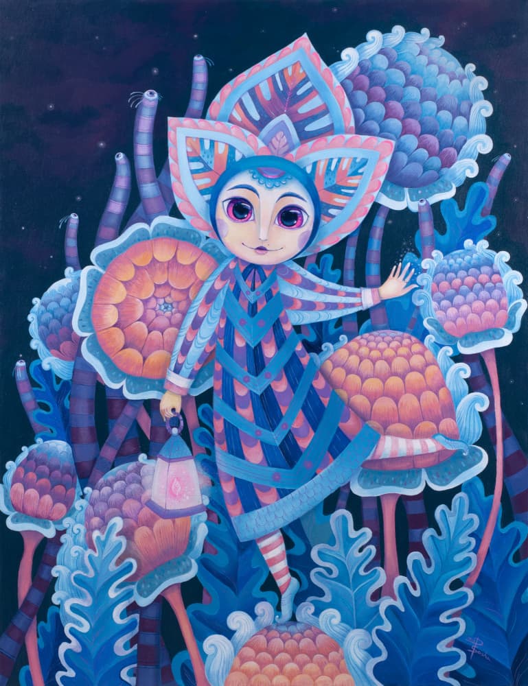 Whimsical Lantern Spirit by Aleksandra Paranchenko — canvas wall art