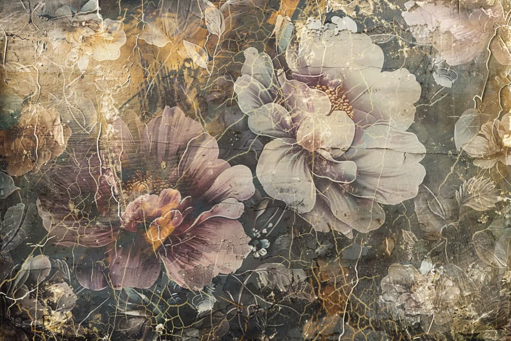 Moody Vintage Flowers by Rafal Kulik — canvas wall art