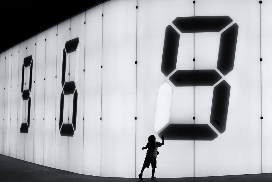 Child With Giant Numbers by Shigehiro Ono — canvas wall art