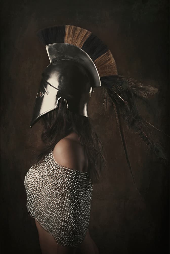 Mysterious Spartan Warrior by Carola Kayen-Mouthaan — canvas wall art