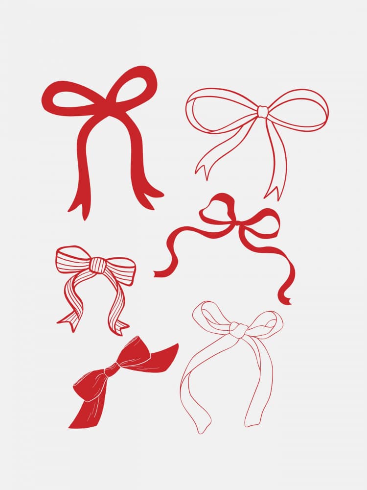 Festive Red Bows by Jolly and Dash — canvas wall art