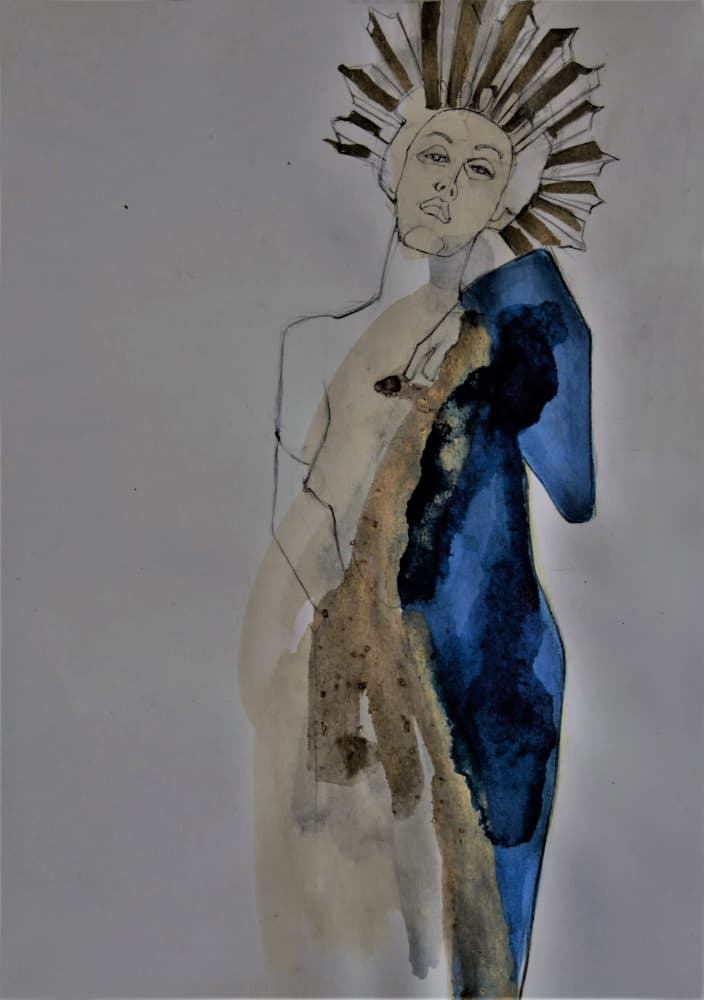 Elegant Sunburst Woman by Doris Schmitz — canvas wall art