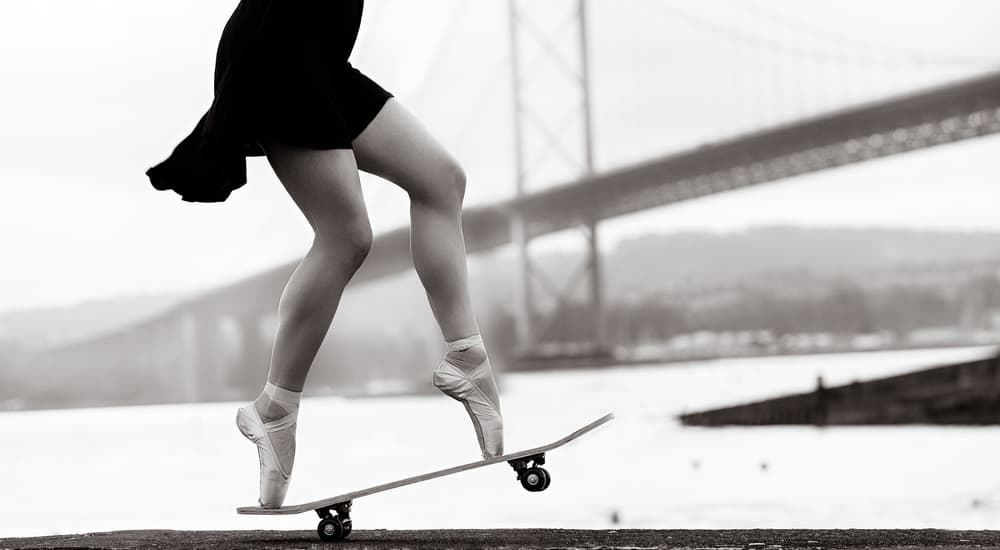 Ballet Skater Bridge by Howard Ashton-Jones — canvas wall art
