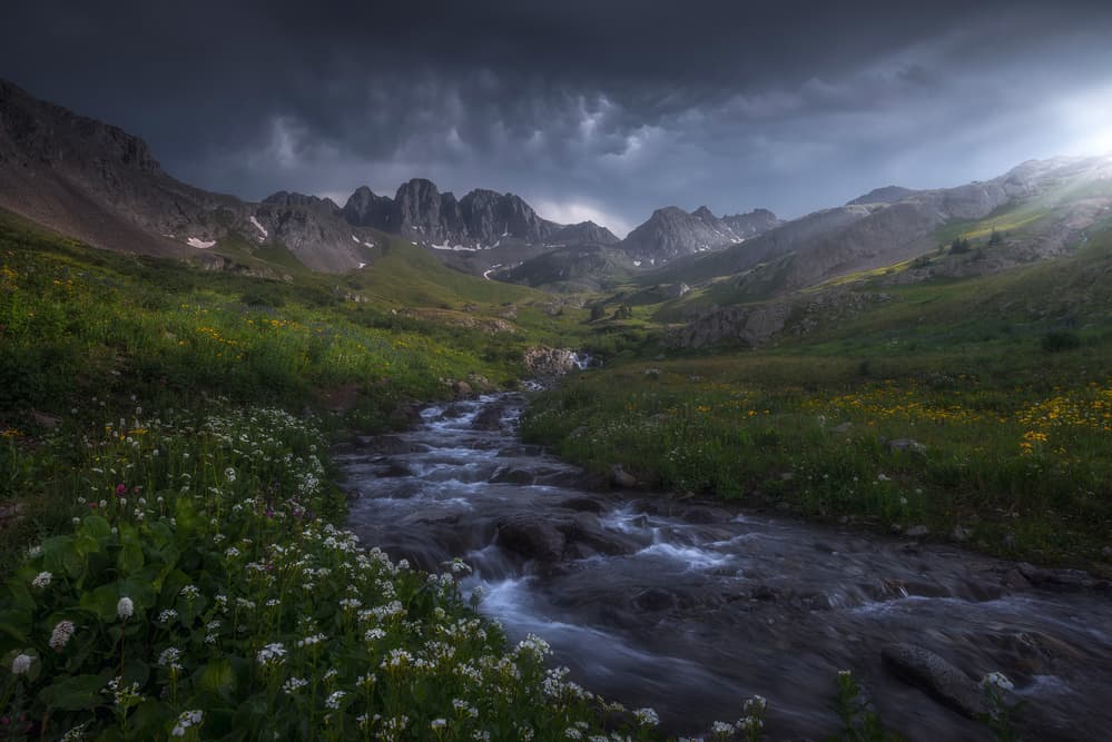 Sunlit Mountain Stream by Ryan Dyar — canvas wall art