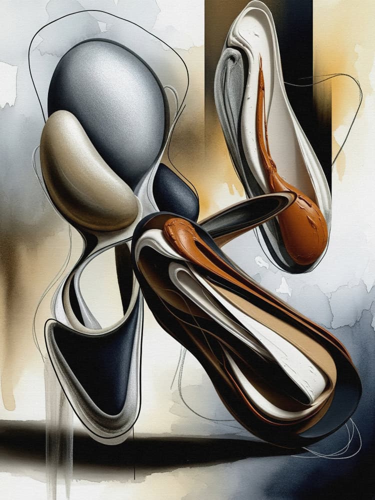 Sleek Fluid Abstraction by Miguel Bruzual — canvas wall art