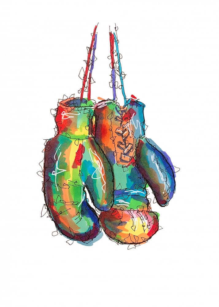 Colorful Boxing Gloves by Borgenhag Holmqvist — canvas wall art