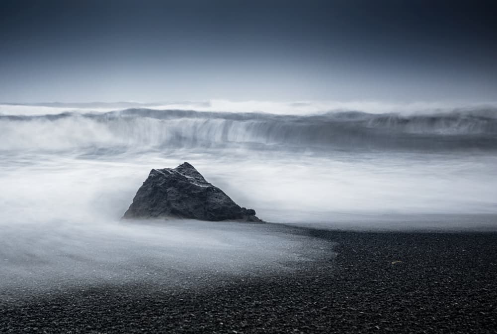 Misty Ocean Rock by Herbert Rong — canvas wall art