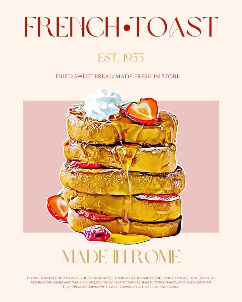 Stacked French Toast by Nazma Khokhar — canvas wall art