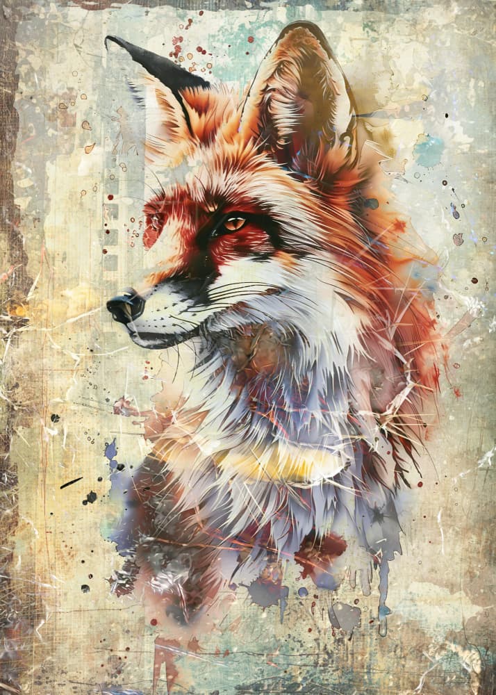 Vibrant Fox Portrait by Rafal Kulik — canvas wall art
