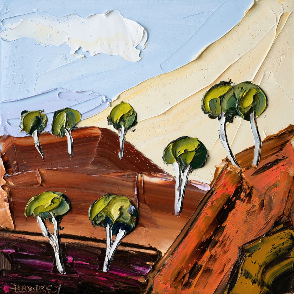Textured Outback Trees by Angela Hawkey — canvas wall art