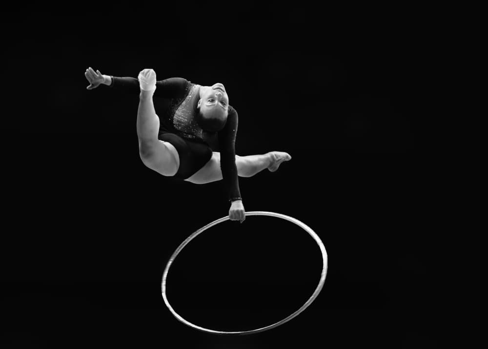 Gymnast in Flight by Rob Li — canvas wall art