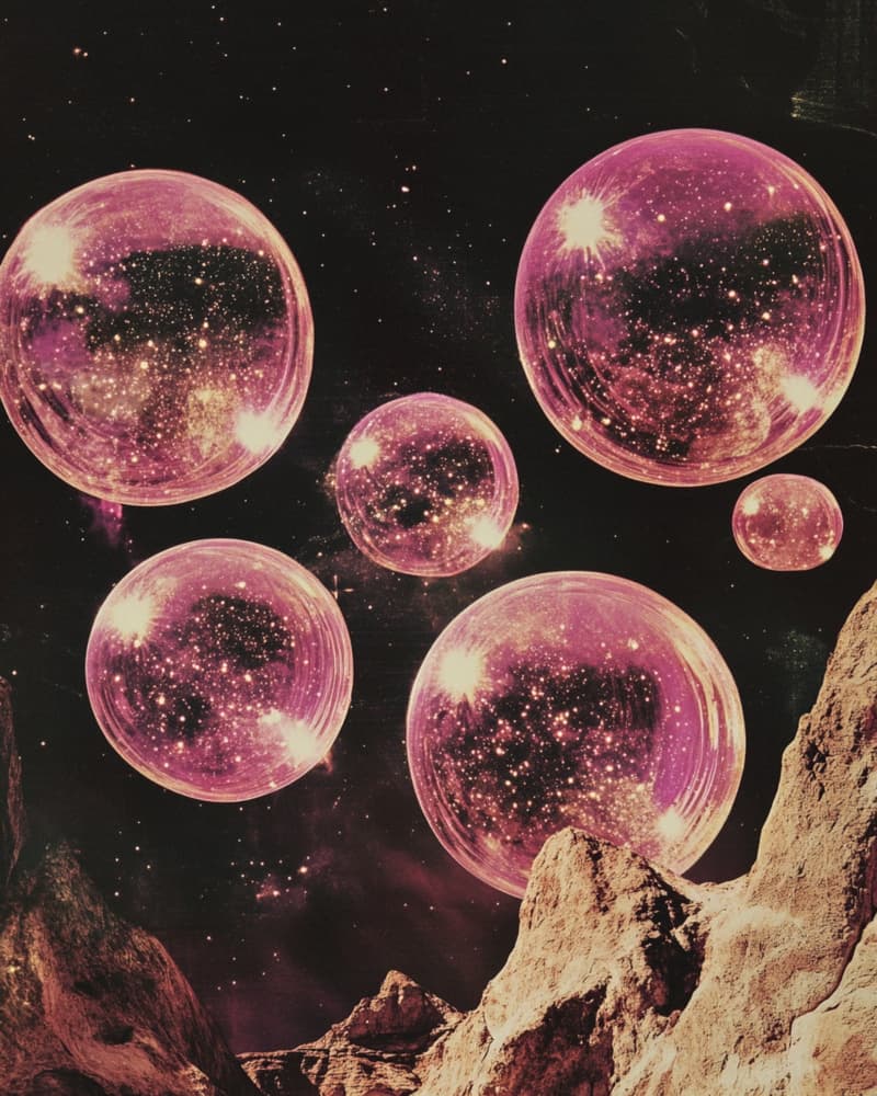Surreal Pink Planets by Samantha Hearn — canvas wall art