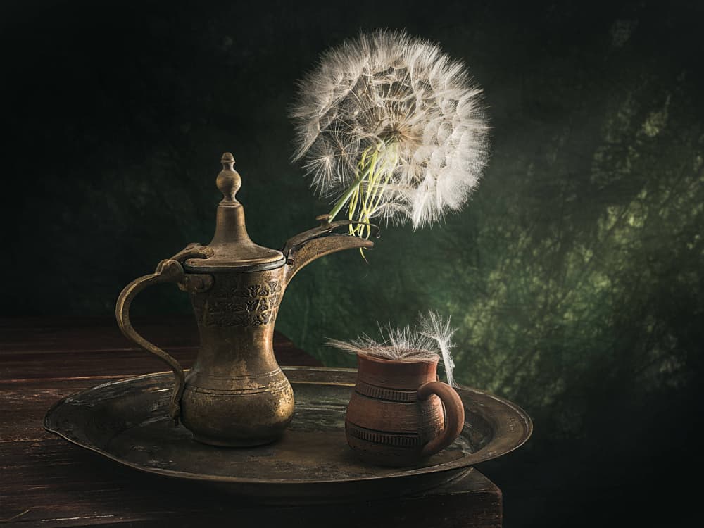 Dandelion Coffee Still Life by Vadim Kulinsky — canvas wall art