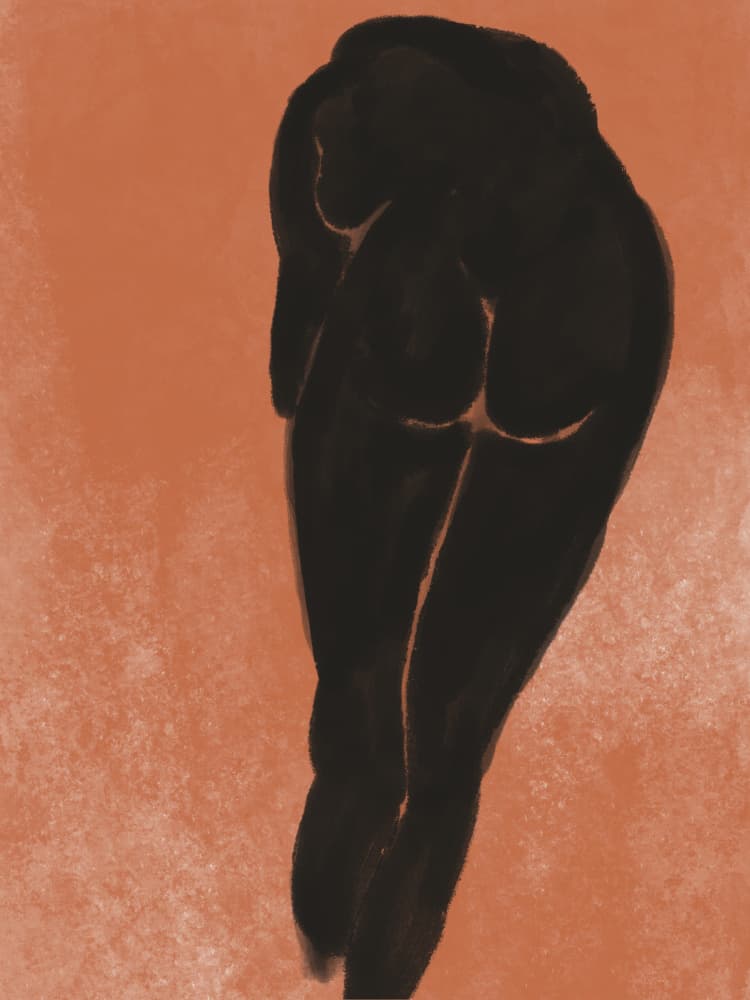 Warm Nude Silhouette by Little Dean — canvas wall art
