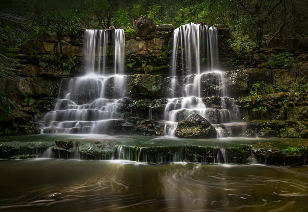 Tiered Forest Waterfall by Abbas Ali Amir — canvas wall art