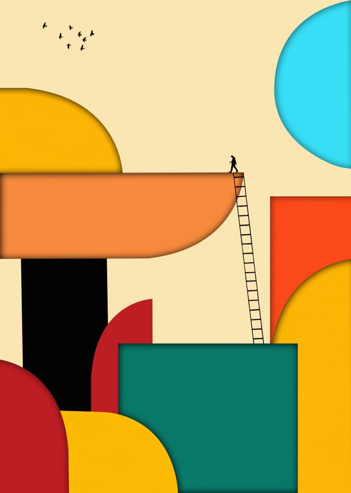 Geometric Climb Ahead by Hadi Malijani (Malenjani) — canvas wall art