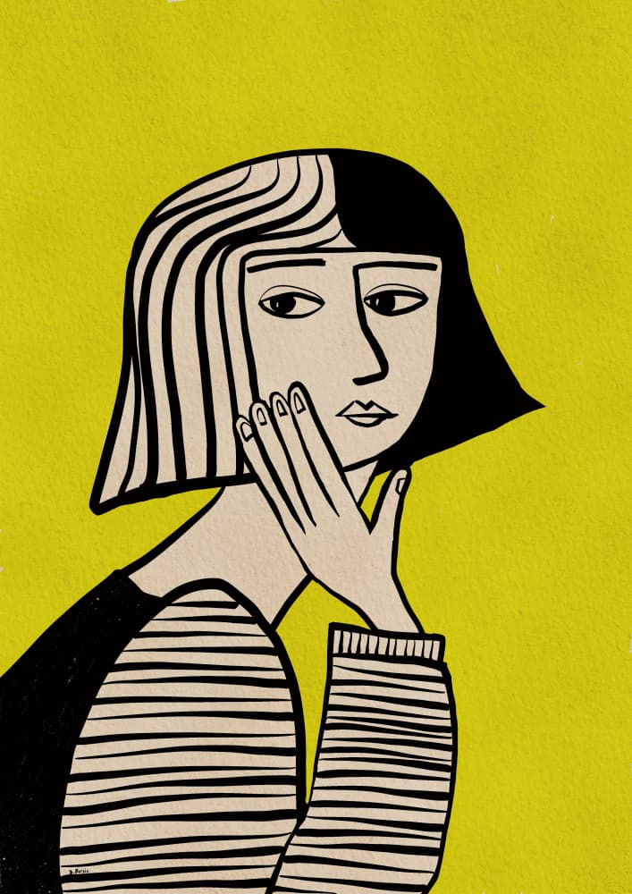 Modern Pensive Woman by Sharyn Bursic — canvas wall art