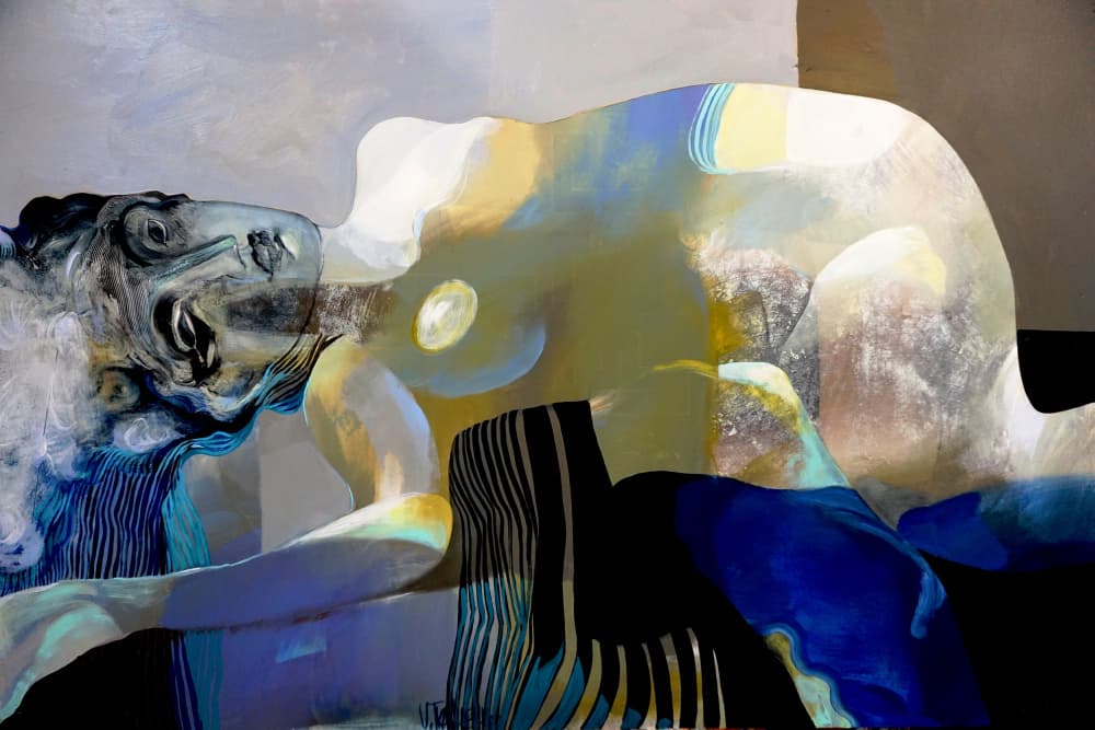 Ethereal Blue Woman by Victor Tkachenko — canvas wall art