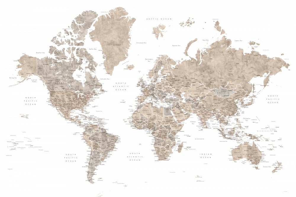 Vintage World Map by Rosana Laiz Blursbyai — canvas wall art