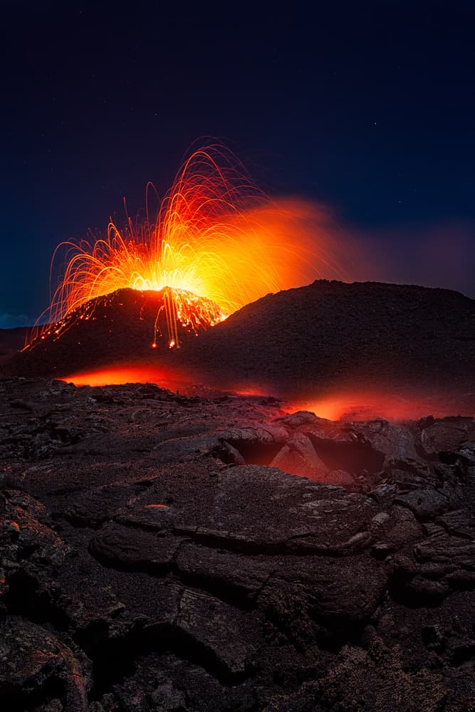 Fiery Volcano Eruption by Barathieu Gabriel — canvas wall art