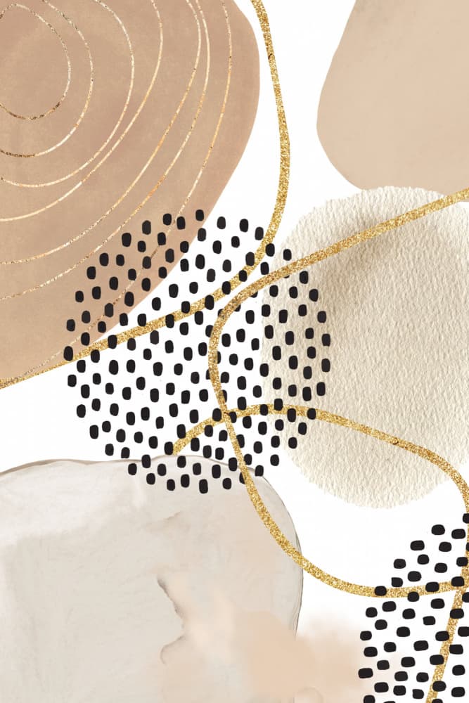 Elegant Gold Organic Forms by Sally Ann Moss — canvas wall art